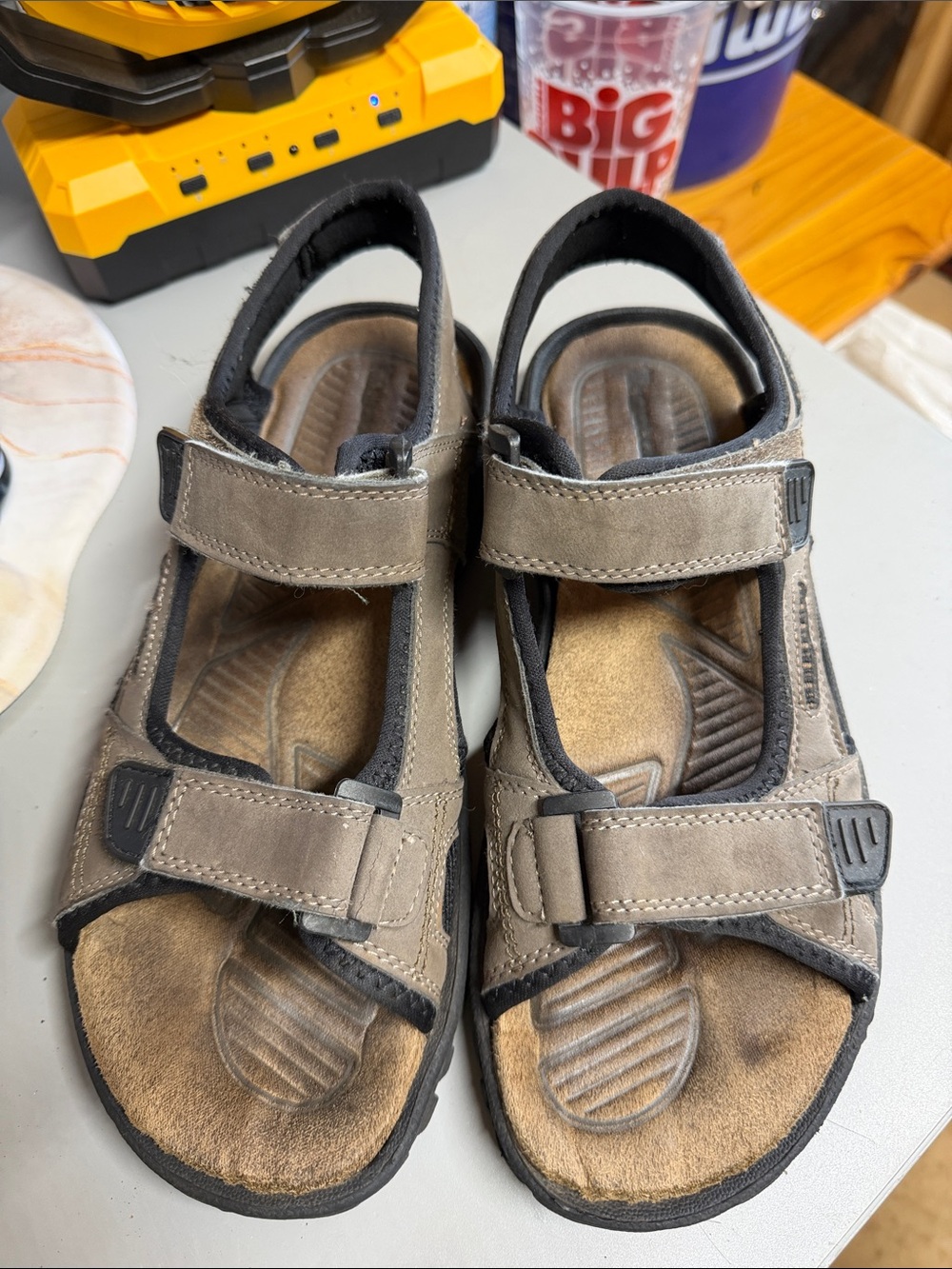 Gotcha ( sz. 8) Adjustable Taupe Outdoor Sandals
